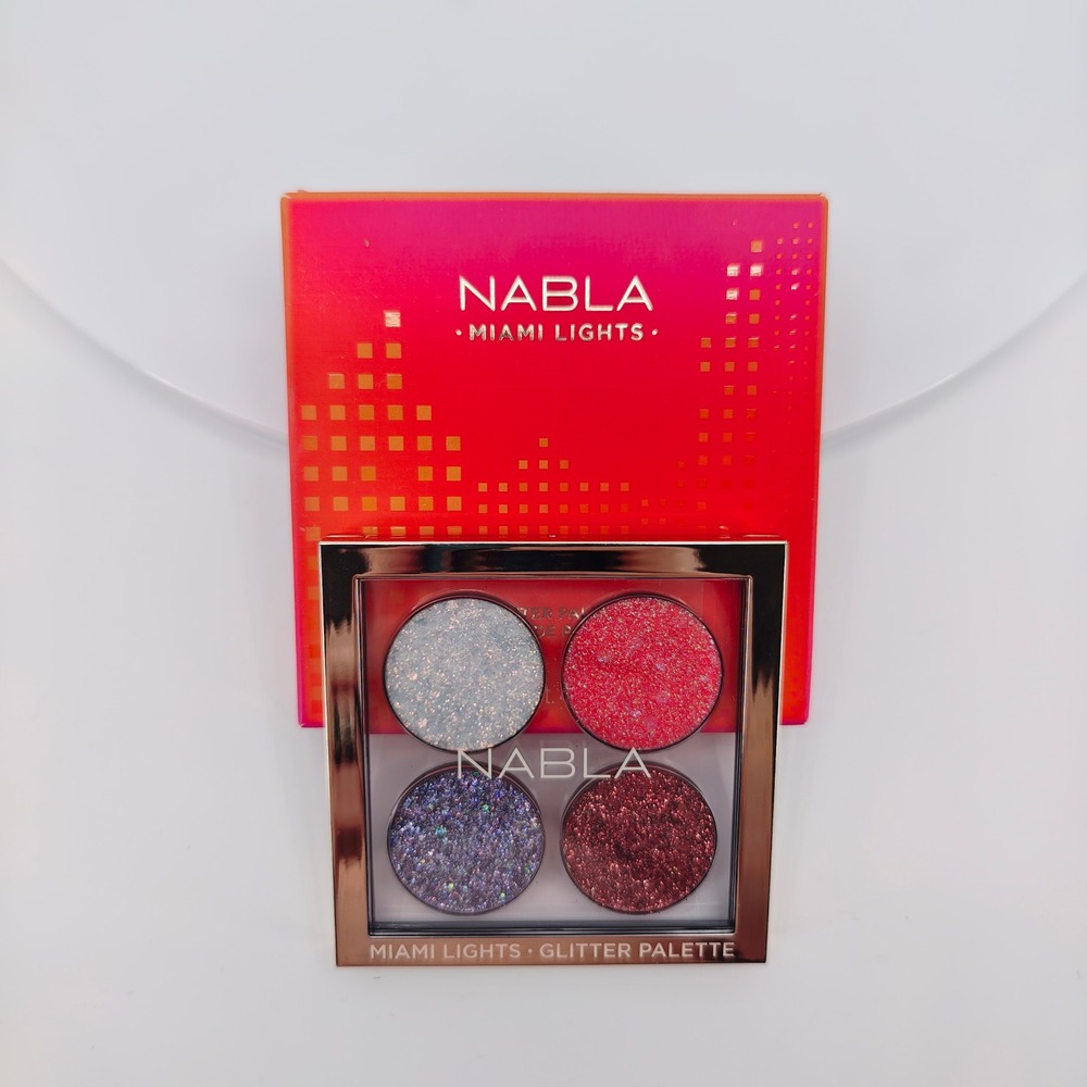 NABLA Miami Lights Glitter Palette Pressed Eye Shadow Quad 4g NEW